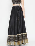 Dupion Embellished Bias Skirt