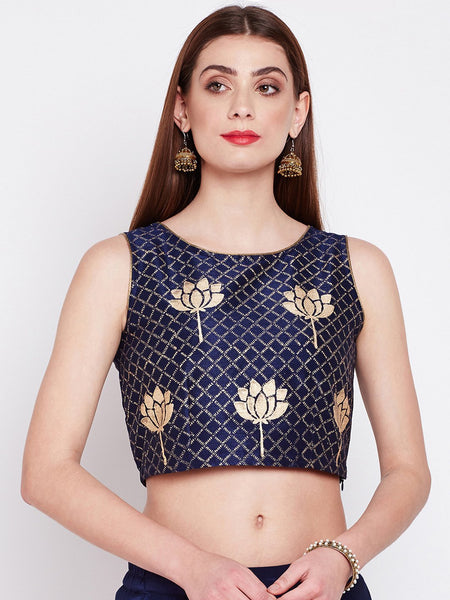 Dupion Hand Block Printed Crop Top