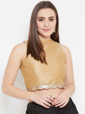 Dupion Sequin Embellished Crop Top