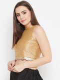 Dupion Sequin Embellished Crop Top