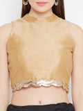 Dupion Sequin Embellished Crop Top