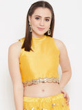 Dupion Sequin Embellished Crop Top