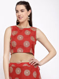 Chanderi Foil Printed Crop Top