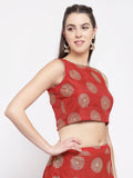 Chanderi Foil Printed Crop Top