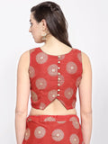 Chanderi Foil Printed Crop Top
