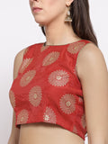 Chanderi Foil Printed Crop Top