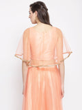 Net Pearl Embellished Cape Top