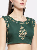 Crepe Block Printed Embellished Crop Top
