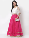 Net Sequins Embroidered Cape Top