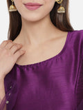 Dupion and Net Sequins Embroidered Crop Top