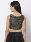 Dupion Block Printed Embellished Crop Top