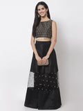 Dupion Block Printed Embellished Crop Top