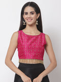 Dupion Block Printed Embellished Crop Top