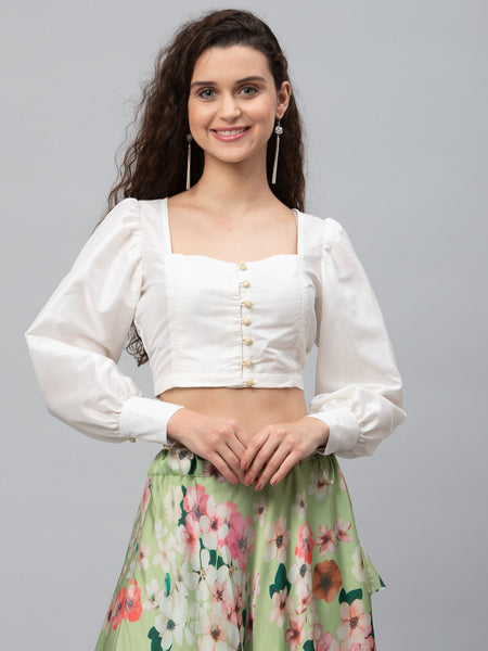 Chroma Button Down Crop Top