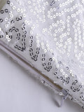 Net Sequin Embroidered Spaghetti Crop Top