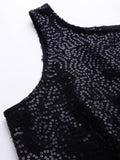 Net Sequin Embroidered Crop Top