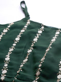 Georgette Sequin Embroidered Spaghetti Crop Top