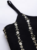 Georgette Sequin Embroidered Spaghetti Crop Top