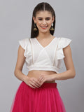 Chroma Embellished Ruffle Crop Top