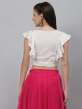 Chroma Embellished Ruffle Crop Top