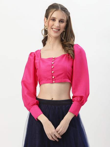 Chroma Button Down Crop Top