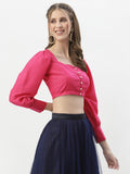 Chroma Button Down Crop Top