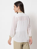 Georgette Sequin Embroidered Sheer Shirt