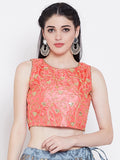 Dupion Embroidered Crop Top