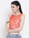 Dupion Embroidered Crop Top