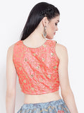 Dupion Embroidered Crop Top
