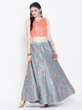 Dupion Embroidered Crop Top