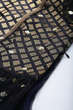 Brocade and Net Sequin Embroidered Peplum Top