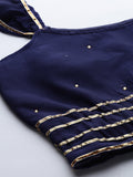 Georgette Embroidered Ruffle Spaghetti Crop Top
