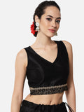 Dupion Block Printed Back-Tie Crop Top