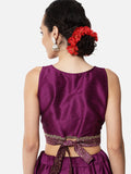 Dupion Block Printed Back-Tie Crop Top