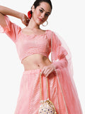 Georgette Gota Embroidered Back Tie Crop Top