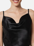 Satin Cowl-Neck Solid Top