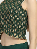 Crepe Block Printed Embellished Crop Top