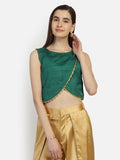 Bhagalpuri Overflap Embellished Crop Top