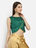 Bhagalpuri Overflap Embellished Crop Top