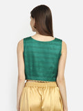 Bhagalpuri Overflap Embellished Crop Top