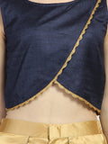 Bhagalpuri Overflap Embellished Crop Top