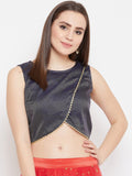 Kota Zari Overflap Embellished Crop Top