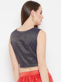 Kota Zari Overflap Embellished Crop Top