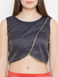 Kota Zari Overflap Embellished Crop Top