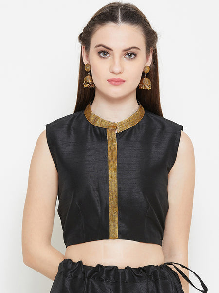 Dupion Embellished Crop Top