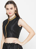 Dupion Embellished Crop Top
