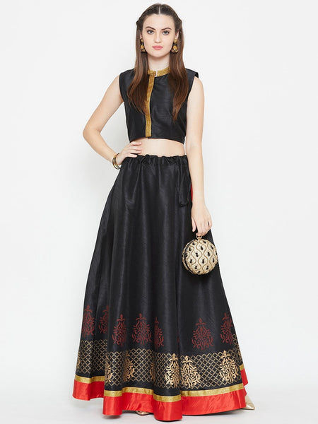 Dupion Embellished Crop Top