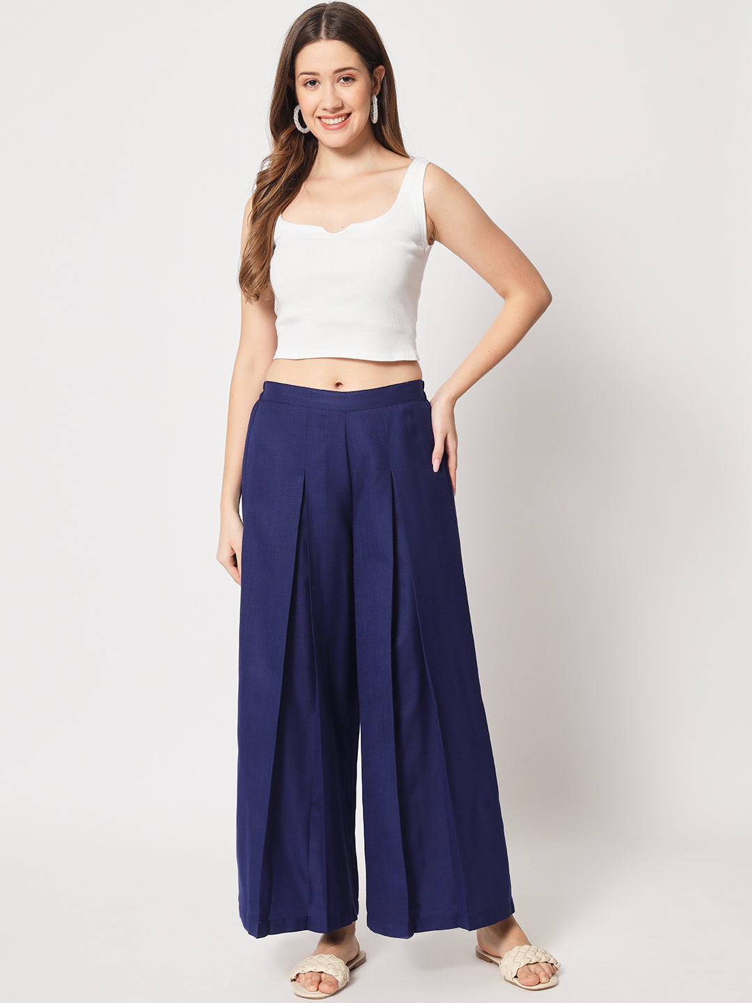 Cotton Box Pleated Solid Trouser – Mystudiorasa