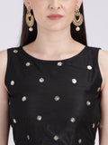 Net Sequin Embroidered Crop Top
